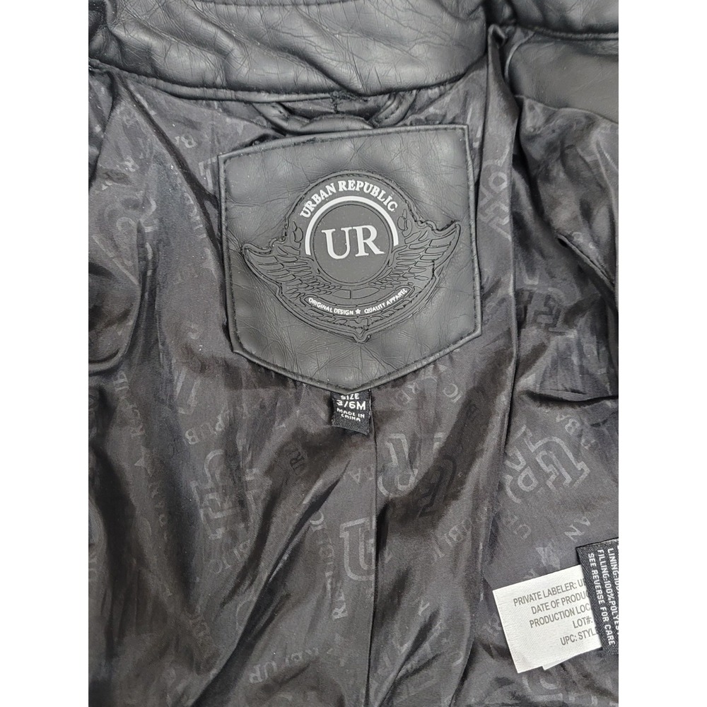 Urban Republic Baby Moto Jacket Black Faux Leather 3/6 Months NEW Bikercore - Picture 3 of 5